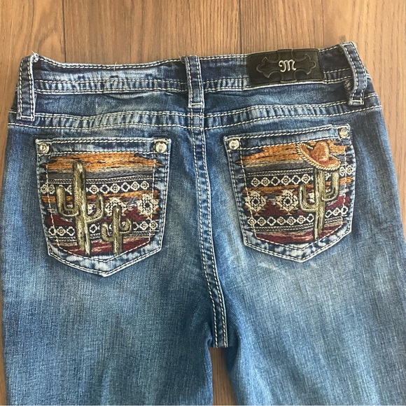 Miss Me Womens Cactus Sombrero Chloe Boot Cut Jeans Embroidered Women’s Sz 29 - Picture 13 of 16